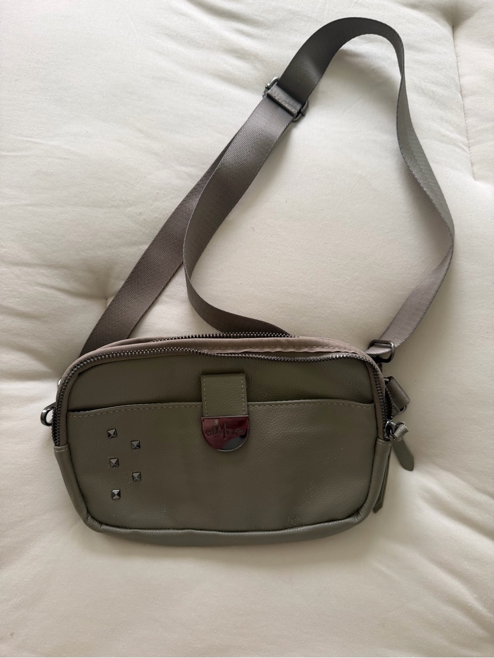 Women’s Rad Rev Olive Green Crossbody Bag with Stud Accent
